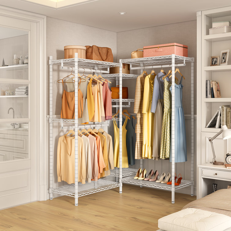 Small garment rack online with shelves